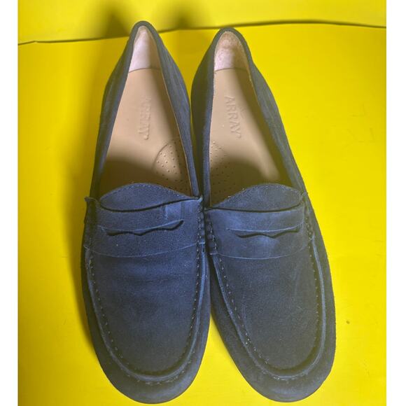 Array Women's Navy Blue Suede Leather Loafers Size 7.5 Narrow - Picture 4 of 5